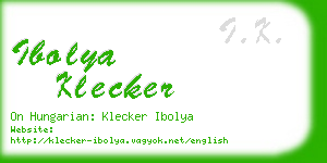 ibolya klecker business card